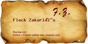 Fleck Zakariás névjegykártya
